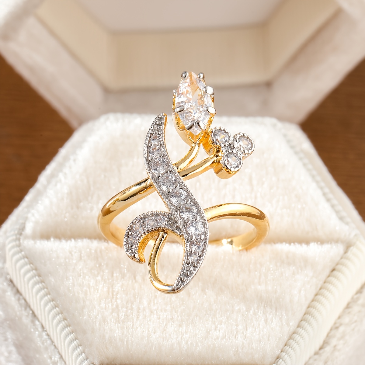 Elegant Artistic Coiled Snake Ring with Floral Motifs
